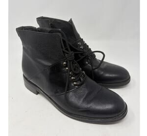 Napoleoni flat boots leather black EU 37 lace up